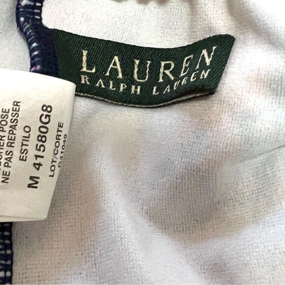 Lauren Ralph Lauren One Piece Paisley Swimsuit 10 Scoop Back Double Straps - Picture 10 of 10